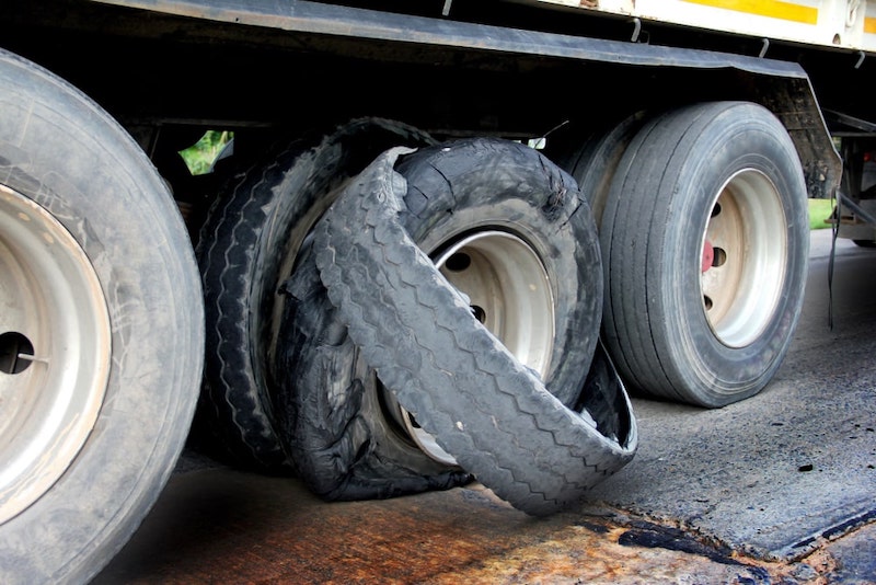 Trucks Tire Blown Off