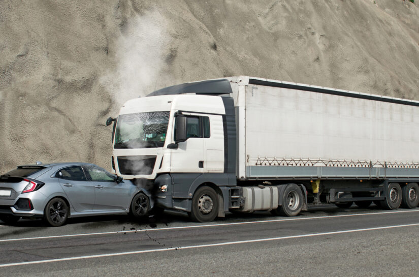 Photo of Frontal Impact Between a Car and Truck