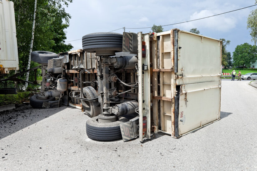 Photo of a Rolled-over Truck