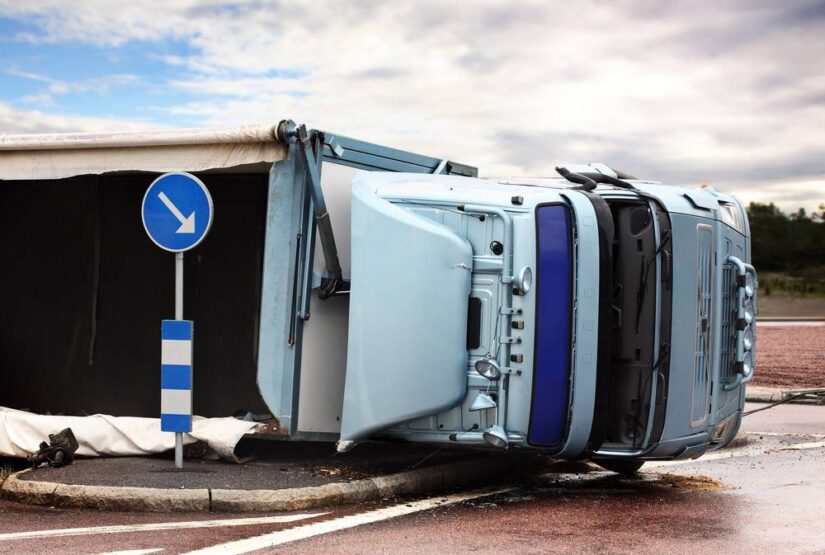 Photo of a truck on the side